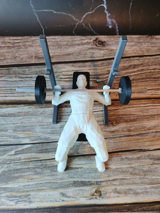 Bench Press Man, show off your lift, crossfit gift, Weightlifting, Powerlifting Statue and Barbell, Miniature Barbell weights for gym rats