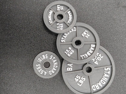 Variety pack, Olympic Weights, Cast Iron, Customizable Miniature Barbell