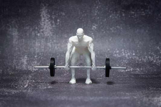 Deadlift Man, show off your lift, crossfit gift, Weightlifting, Powerlifting Statue and Barbell, Miniature Barbell weights for gym rats