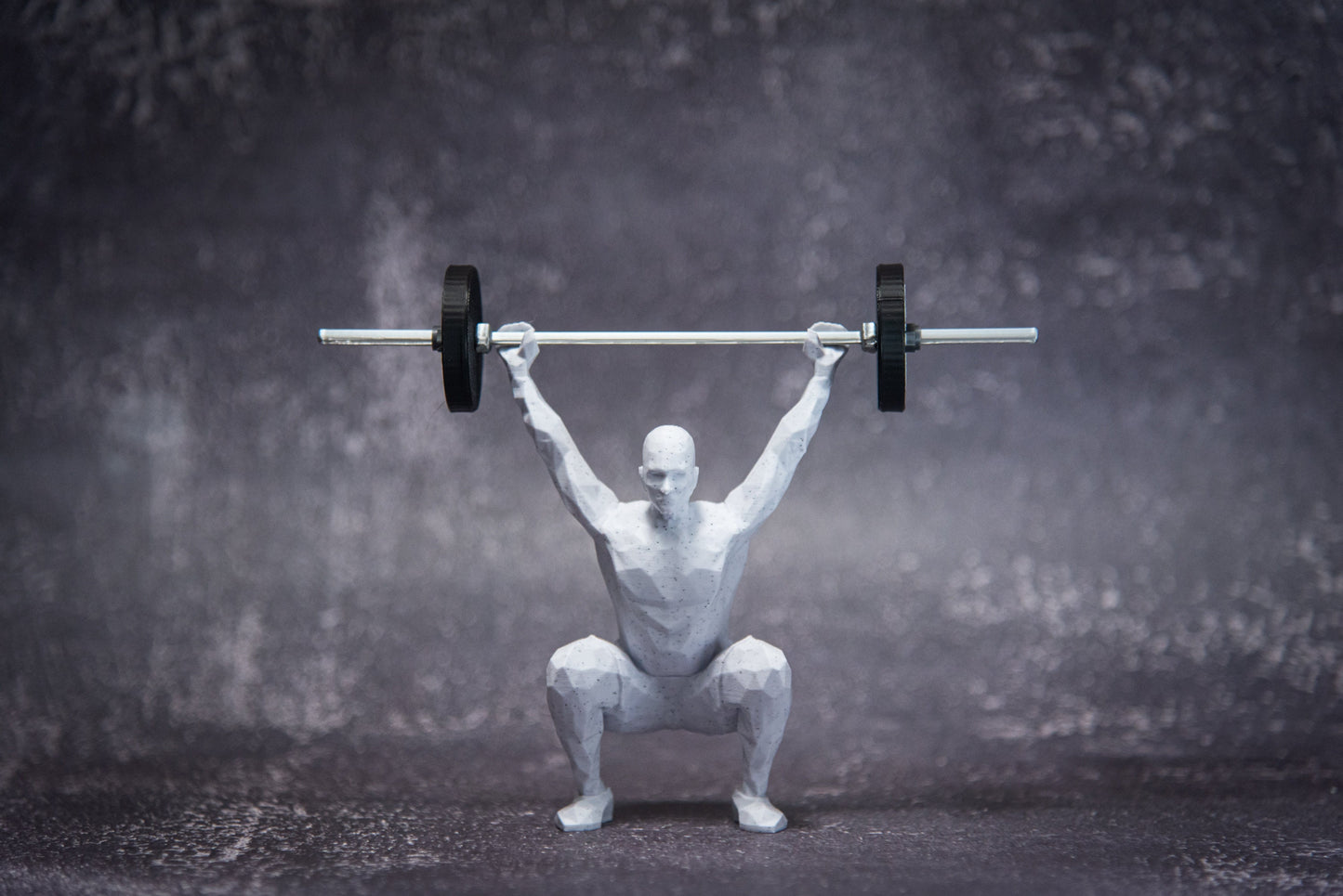 Olympic Snatch Man, show off your lift, crossfit, Weightlifting, Powerlifting Statue and Barbell, Miniature Barbell weights for gym goers