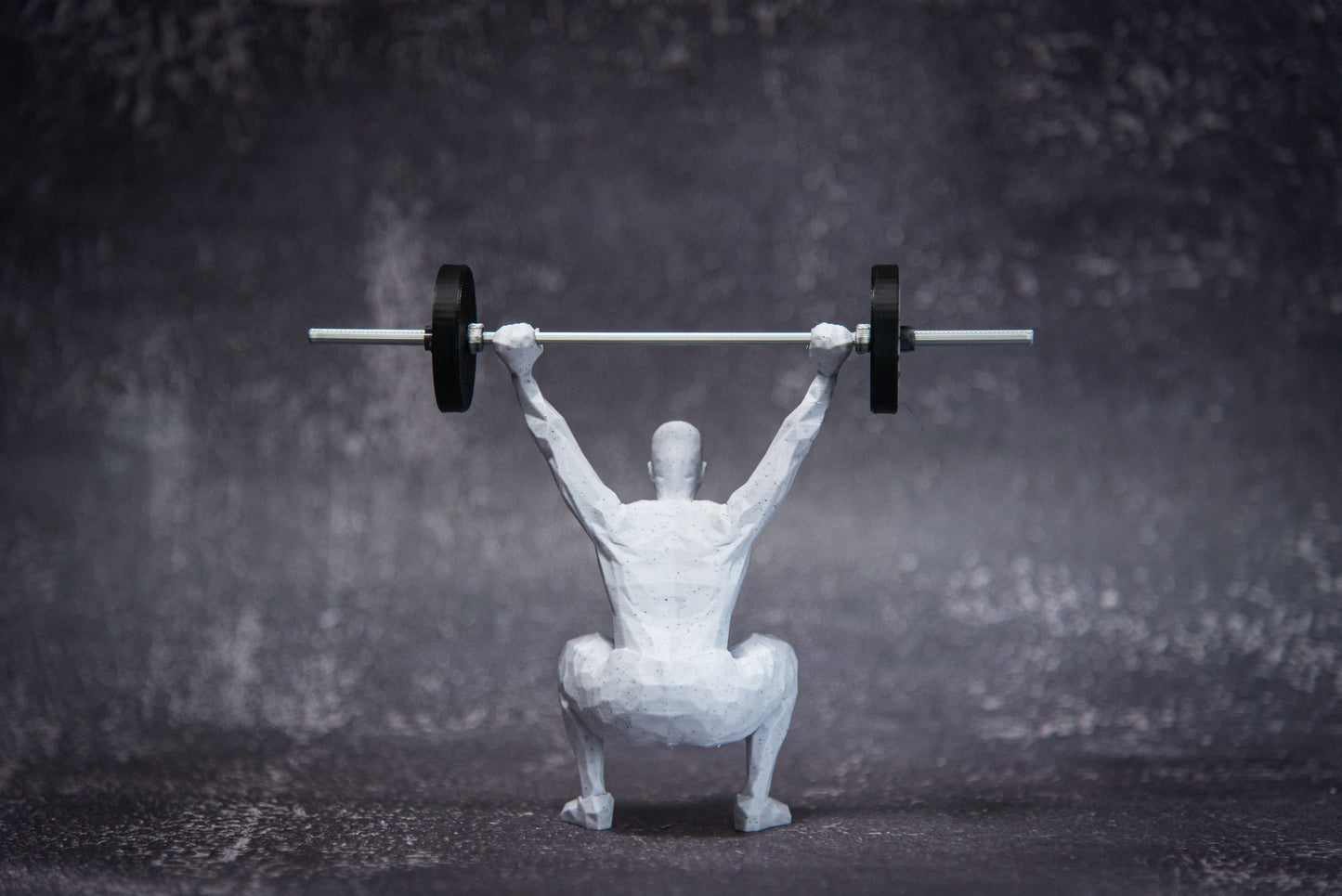 Olympic Snatch Man, show off your lift, crossfit, Weightlifting, Powerlifting Statue and Barbell, Miniature Barbell weights for gym goers