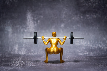 Back Squat Woman, Show off your lift-Crossfit gift, Weightlifting, Powerlifting Statue and Barbell, Miniature Barbell weights for gym rats