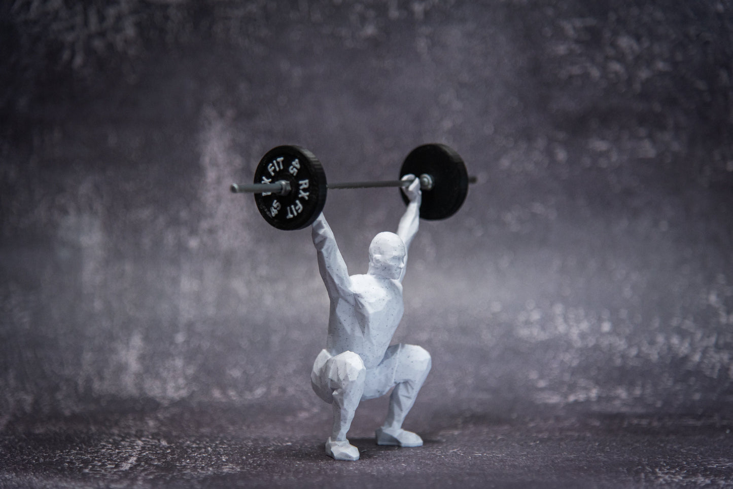 Olympic Snatch Man, show off your lift, crossfit, Weightlifting, Powerlifting Statue and Barbell, Miniature Barbell weights for gym goers