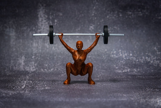 Olympic Snatch Woman, show off your lift, crossfit, Weightlifting, Powerlifting Statue and Barbell, Miniature Barbell weights for gym goers