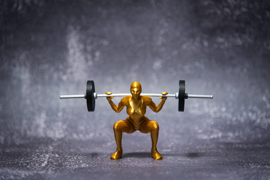 Back Squat Woman, Show off your lift-Crossfit gift, Weightlifting, Powerlifting Statue and Barbell, Miniature Barbell weights for gym rats