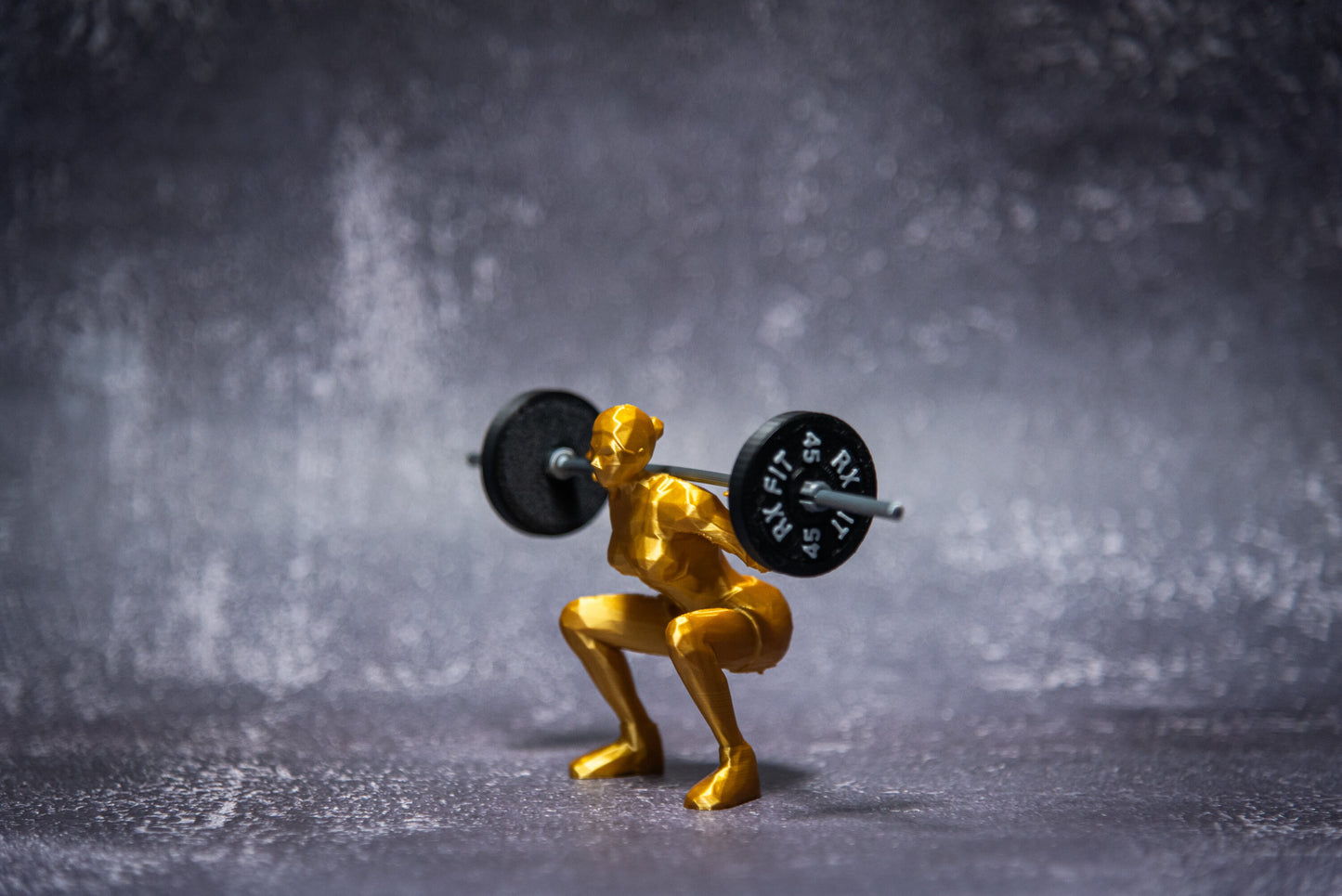 Back Squat Woman, Show off your lift-Crossfit gift, Weightlifting, Powerlifting Statue and Barbell, Miniature Barbell weights for gym rats